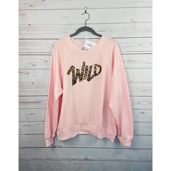 WILDFOX Wild Thing Sommer Sweatshirt Pink Large New With Tags - Picture 1 of 5